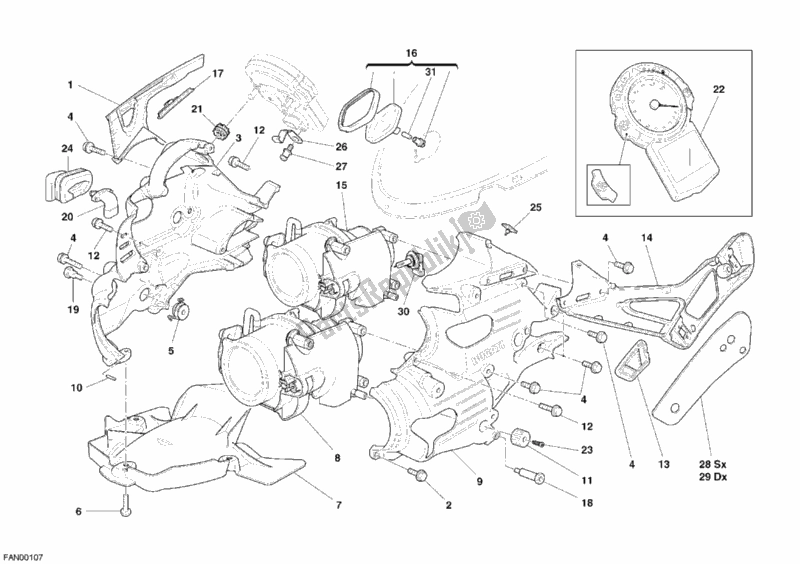 Toutes les pièces pour le Phare du Ducati Superbike 749 R 2006